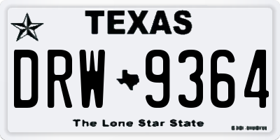 TX license plate DRW9364