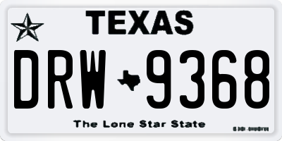 TX license plate DRW9368