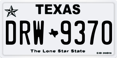 TX license plate DRW9370