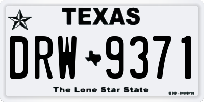 TX license plate DRW9371