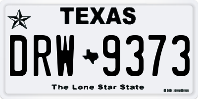 TX license plate DRW9373