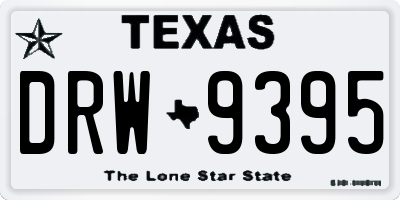 TX license plate DRW9395