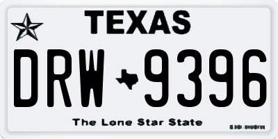 TX license plate DRW9396
