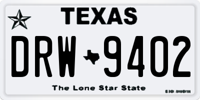 TX license plate DRW9402