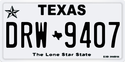 TX license plate DRW9407