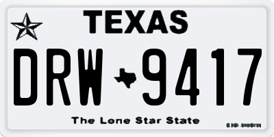 TX license plate DRW9417