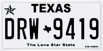 TX license plate DRW9419