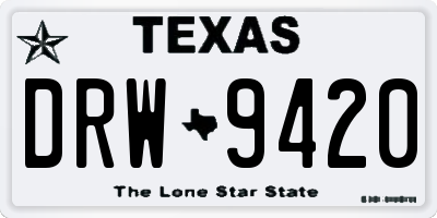 TX license plate DRW9420