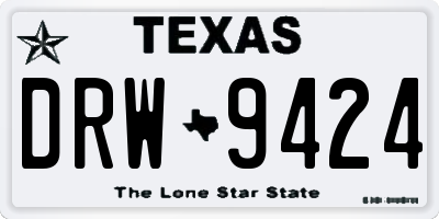 TX license plate DRW9424