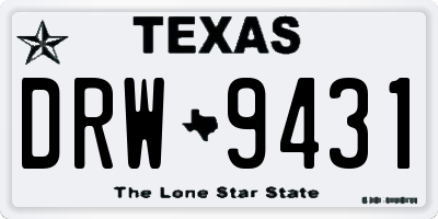 TX license plate DRW9431