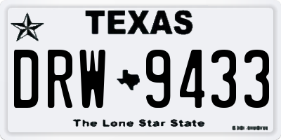 TX license plate DRW9433