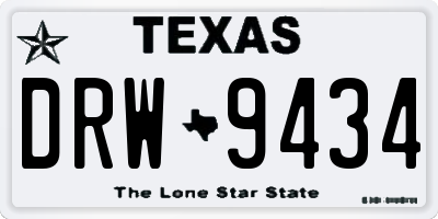 TX license plate DRW9434