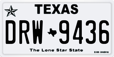 TX license plate DRW9436