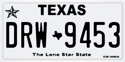 TX license plate DRW9453