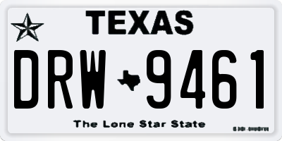 TX license plate DRW9461