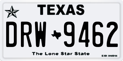 TX license plate DRW9462