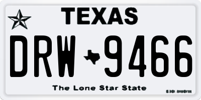 TX license plate DRW9466