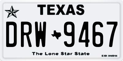 TX license plate DRW9467