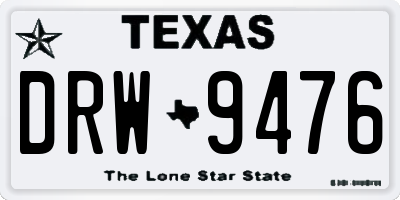 TX license plate DRW9476