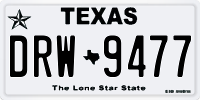 TX license plate DRW9477