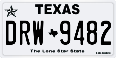 TX license plate DRW9482