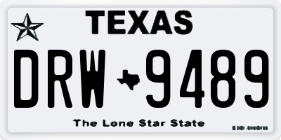 TX license plate DRW9489