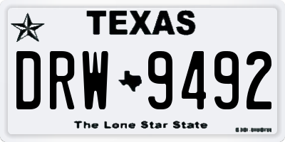 TX license plate DRW9492