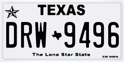 TX license plate DRW9496