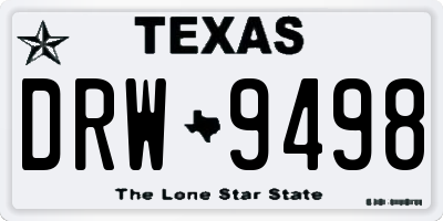 TX license plate DRW9498