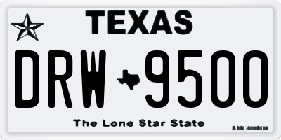 TX license plate DRW9500