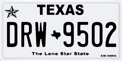 TX license plate DRW9502