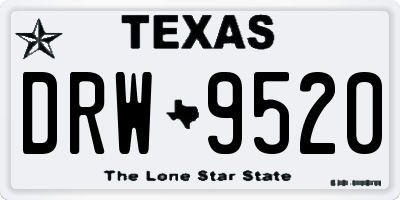 TX license plate DRW9520
