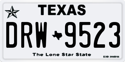 TX license plate DRW9523