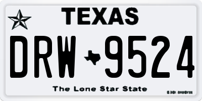 TX license plate DRW9524