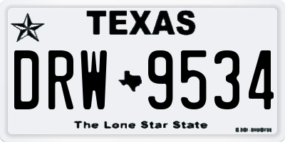 TX license plate DRW9534