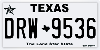 TX license plate DRW9536
