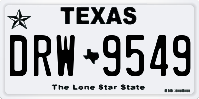 TX license plate DRW9549