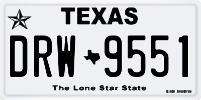 TX license plate DRW9551