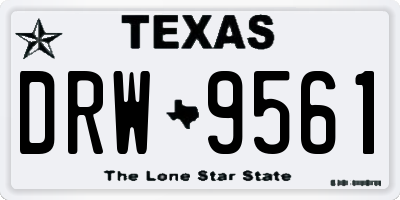 TX license plate DRW9561