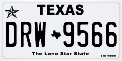 TX license plate DRW9566