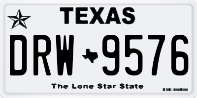TX license plate DRW9576