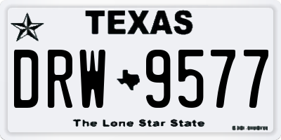 TX license plate DRW9577
