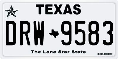 TX license plate DRW9583