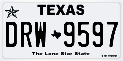 TX license plate DRW9597