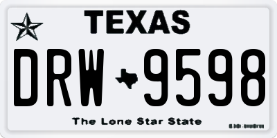 TX license plate DRW9598