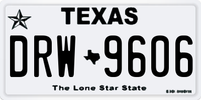 TX license plate DRW9606