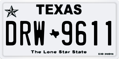 TX license plate DRW9611