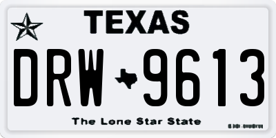 TX license plate DRW9613