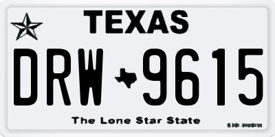 TX license plate DRW9615