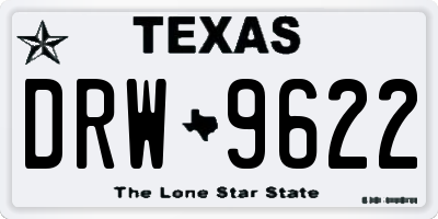 TX license plate DRW9622